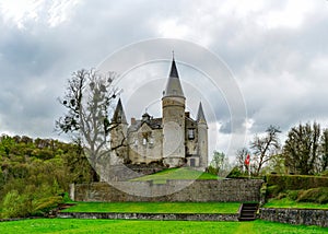 Classic medieval Castle of Veves in Belgium