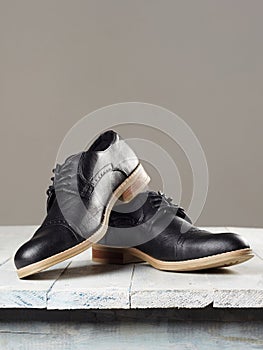 Classic men`s shoes.fashion still life