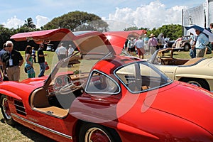 Classic mercedes super sports car and cabin