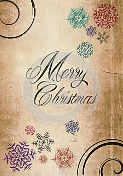 Classic Merry Christmas new year card paper