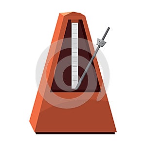 Classic metronome icon, cartoon style