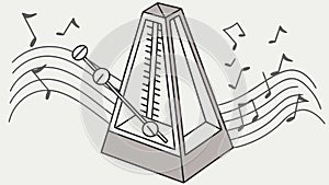 Classic Metronome with Musical Notes, Rhythm Tool Vector Design Generative AI