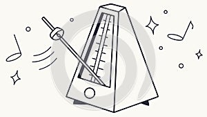 Classic Metronome with Musical Notes Rhythm, vector design Generative AI