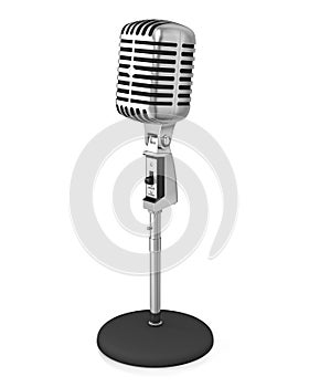 Classic microphone on black stand