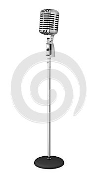 Classic microphone on a long stand