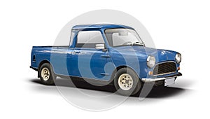 Classic Mini Cooper pick-up side view isolated on white