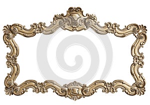 Classic mirror frame isolated on white background