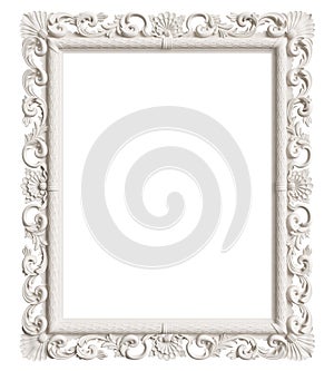 Classic mirror frame isolated on white background