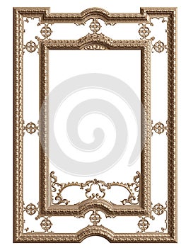 Classic mirror frame isolated on white background