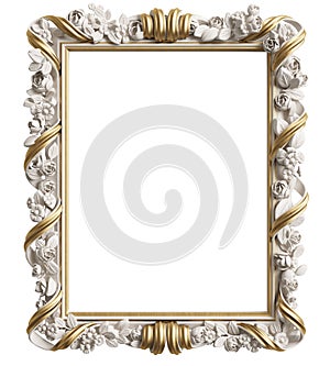 Classic mirror frame on white background