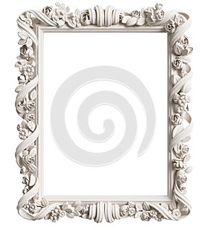 Classic mirror frame on white background