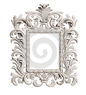 Classic mirror frame on white background