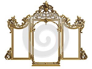 Classic mirror frame on white background