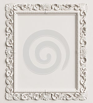 Classic mirror frame on the white wall