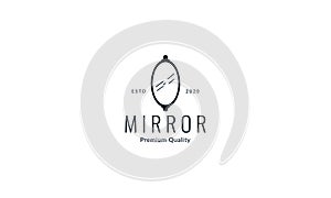 Classic mirror wall simple logo vector icon design illustration