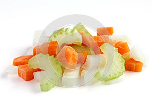 Classic mix of carrots, celery and onion all chopped up