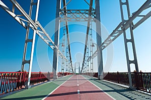 Classic modern bridge joining two river banks