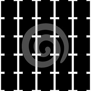 Classic monochrome minimalistic seamless vertical stripe pattern. Vector illustration. White lines on a black background