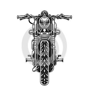Classic motorcycle front view concept