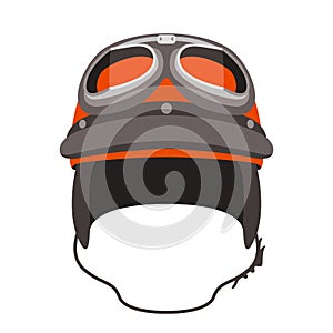 Classic motorcycle helmet , vector illustration ,flat style