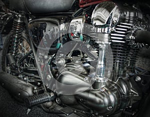 Classic motorcycle motor with royalshaft