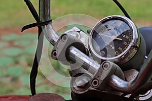 Classic motorcycle speedometer round shape