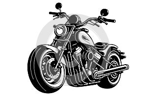 Classic motorcycle vector illustration. Motor bike for logo, biker club emblem, sticker, t shirt design print