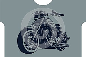 Classic motorcycle vector illustration. Motor bike for logo, biker club emblem, sticker, t shirt design print