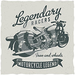 Classic motorcycles label design for t-shirt, posters, greeting cards etc