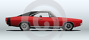 Classic muscle car in vector. photo
