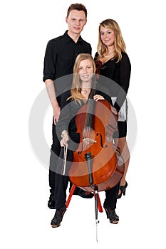 Classic music trio on white background