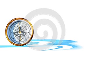 Classic navigation compass as symbol of tourism
