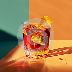 Classic Negroni cocktail, celebrating the vibrant spirit of Italian aperitifs.