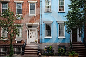 Classic New York apartment buildings in Greenwich Village