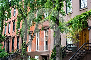 Classic New York apartment buildings in Greenwich Village