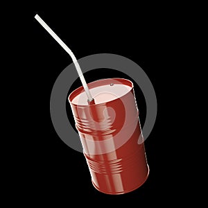 Classic Oil Drum with flexible drinking straw.