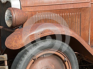 Classic old rusty pickup truck