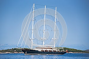 Classic old sailing boat in Croatia photo