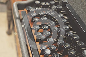 Classic Old Typewriter Keyboard Alphabet Vintage Manual Writer Equipment