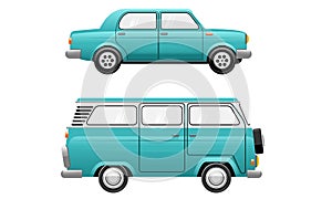 Classic Oldies Vintage Car Minivan Illustration