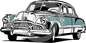 Classic one of the most recognizing vintare legendary american retro car Buick Sedan