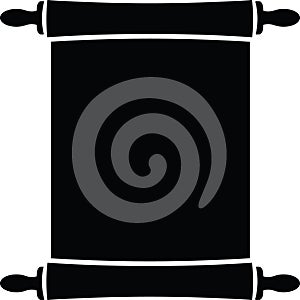 Classic open scroll icon vector editable style in black