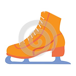 Classic orange figure skate vector illustration