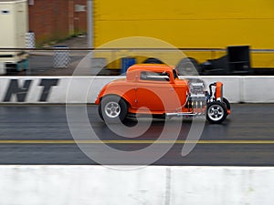 Classic orange hotrod