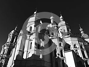 A classic Orhthodox Church in Ukraine - Black and White