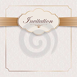 Classic Ornaments Noble Frame Emblem Ribbon Invitation