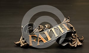 Classic ornate Faith Scroll Decor