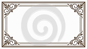 Classic Ornate Rectangular Frame with Intricate Corner Details, vector design Generative AI