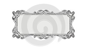 Classic Ornate Rectangular Frame Vector for Certificates and Vintage Labels, vector design Generative AI