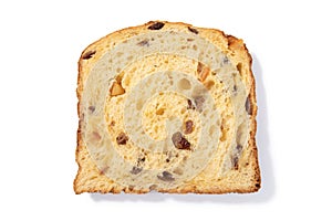 Classic Panettone Slice on White Background